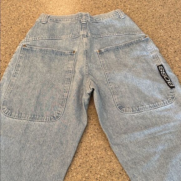 BOSS BY I.G. DESIGN Baggy Y2K Skater Hip-Hop Embroidered Pocket Denim Jeans - Picture 12 of 16